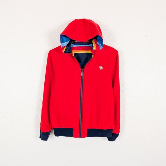 Paul Smith Junior Reversible Hooded Jacket Multi color striped size 14A fits XS - Picture 2 of 11